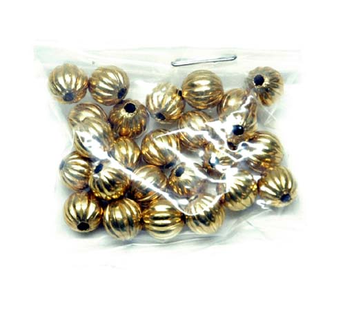 BD1203 Brass Beads - Fluted 5/16