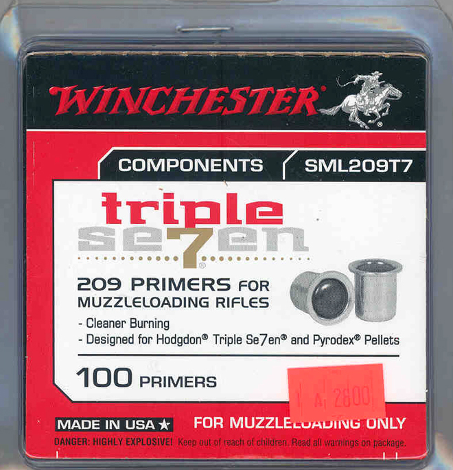 IA2800 Winchester 209 Primers Pkg 100- <Font color=red> $40 HAZMAT FEE APPLIES- LIMIT 2</Font>