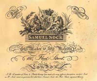 PR2100 #107 PAPER TRADE LABEL: SAMUEL NOCK