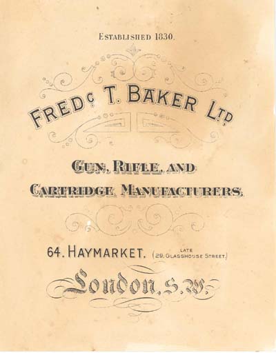 PR2100 #113 PAPER TRADE LABEL: FRED T. BAKER LTD