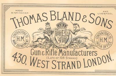 PR2100 #120 PAPER TRADE LABEL: THOMAS BLAND & SONS