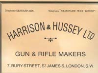 PR2100 #125 PAPER TRADE LABEL: HARRISON & HUSSEY LTD