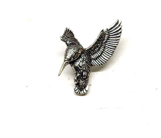 PW7414 English Pewter Pin - Hovering Kingfisher