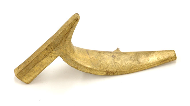 AP0802 Buttplate - Rifle, Late, Heavy, Deeply Curved w/Octagon Tang,  Brass