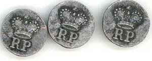 BU1100 18th Century Military Buttons - Royal Provincials, 1776-83 (1