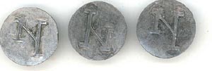 BU1124 18th Century Military Buttons - New York Regiment, 1775-83  (1