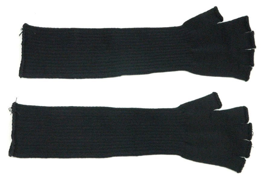 MC7080 WOOL FINGERLESS GLOVES (BLACK)